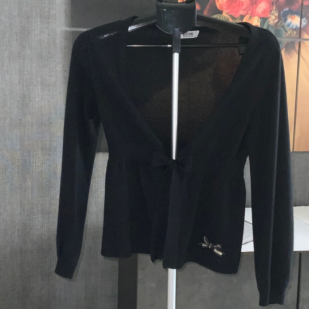 Moschino cheap and chic Black Cardigan with Bow Detail size 4
